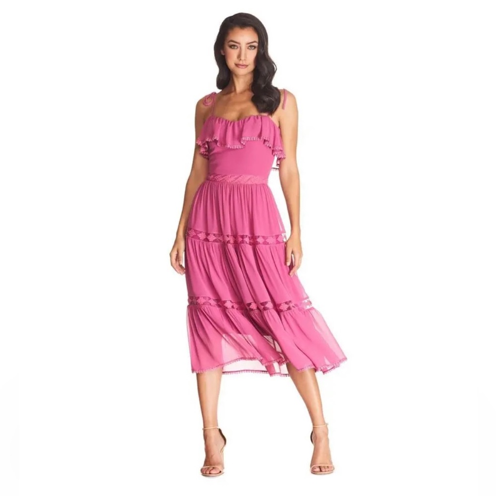 Dress the Population Dream midi dress in Hibiscus